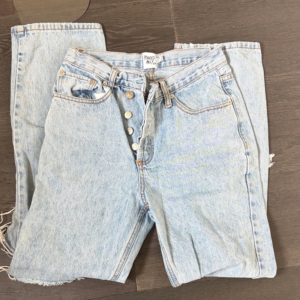 Princess Polly Holly Asymmetric Ripped Jeans
